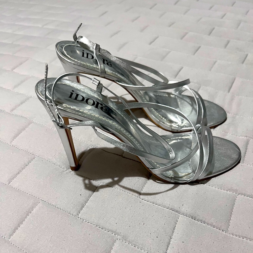 Silver high heels